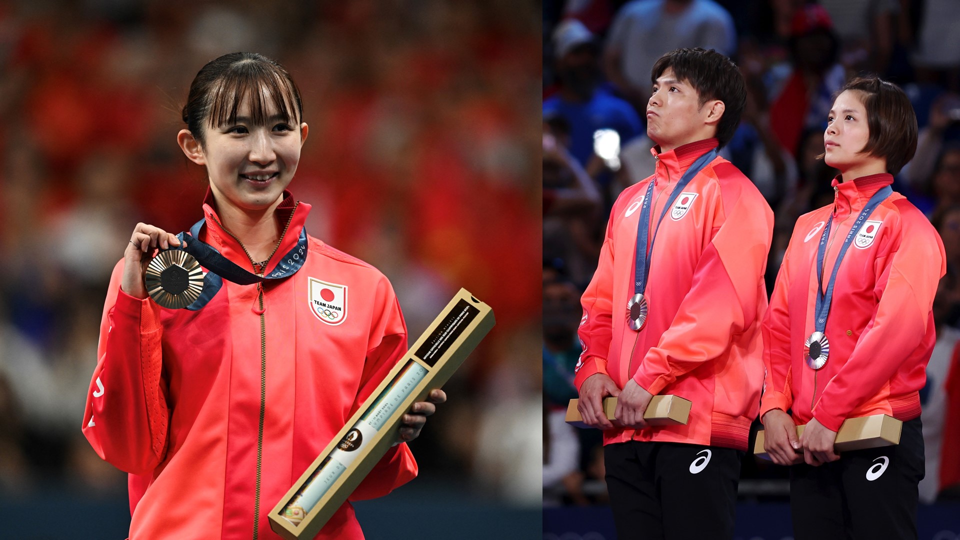 パリ2024アンバサダーの早田ひな選手、阿部一二三選手、阿部詩選手がメダル獲得